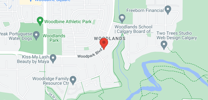 map of 640 Woodpark Boulevard SW